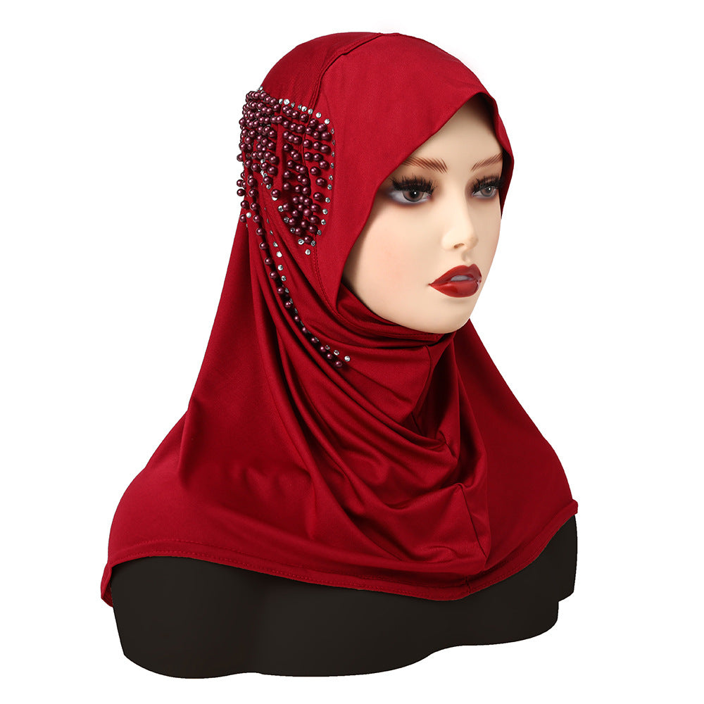 Solid Color Pearl Butterfly Bag Instant Hijab