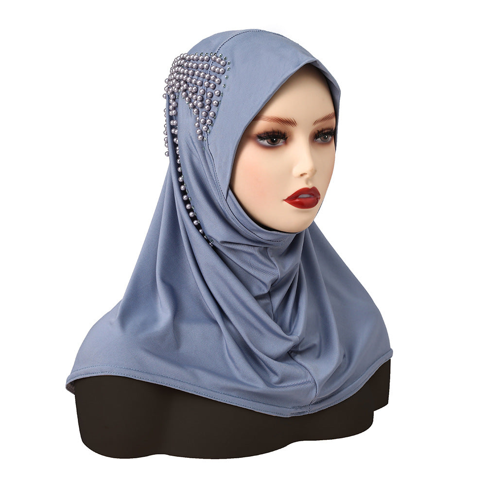 Solid Color Pearl Butterfly Bag Instant Hijab