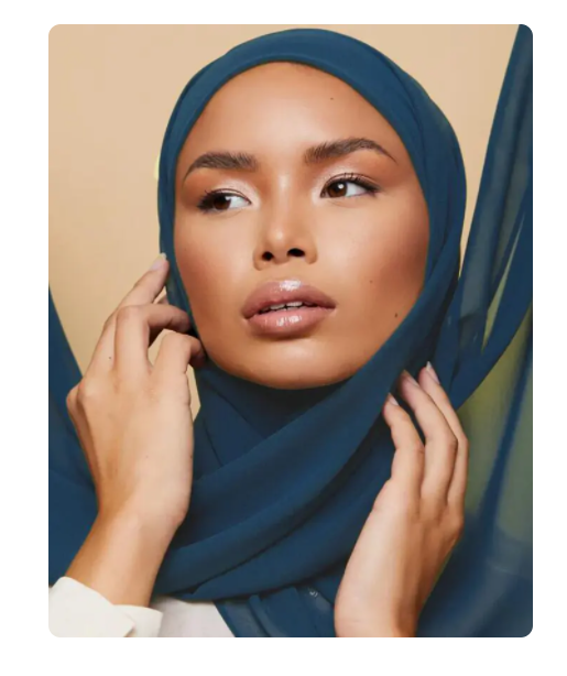 Quick Wrap Hijab with Satin Chiffon Long Scarf (One)