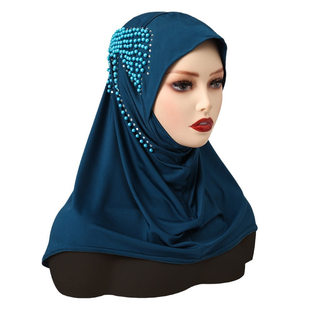 Solid Color Pearl Butterfly Bag Instant Hijab