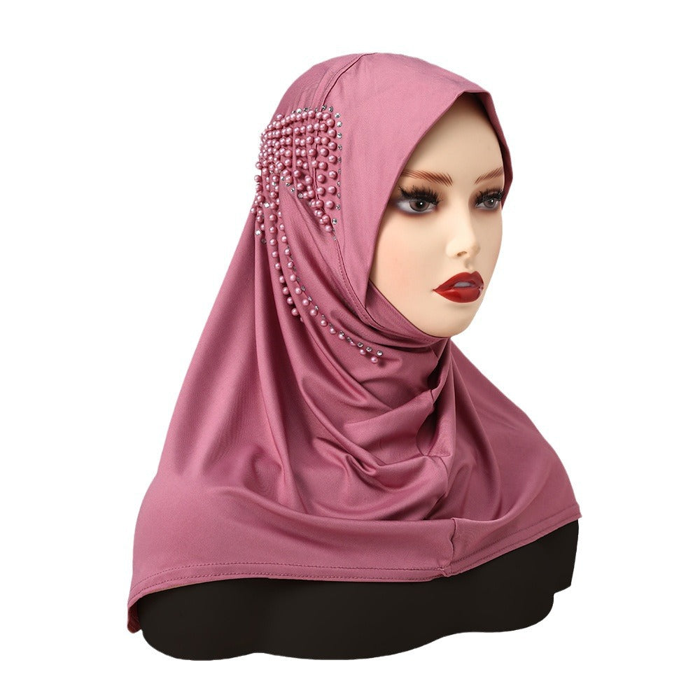Solid Color Pearl Butterfly Bag Instant Hijab