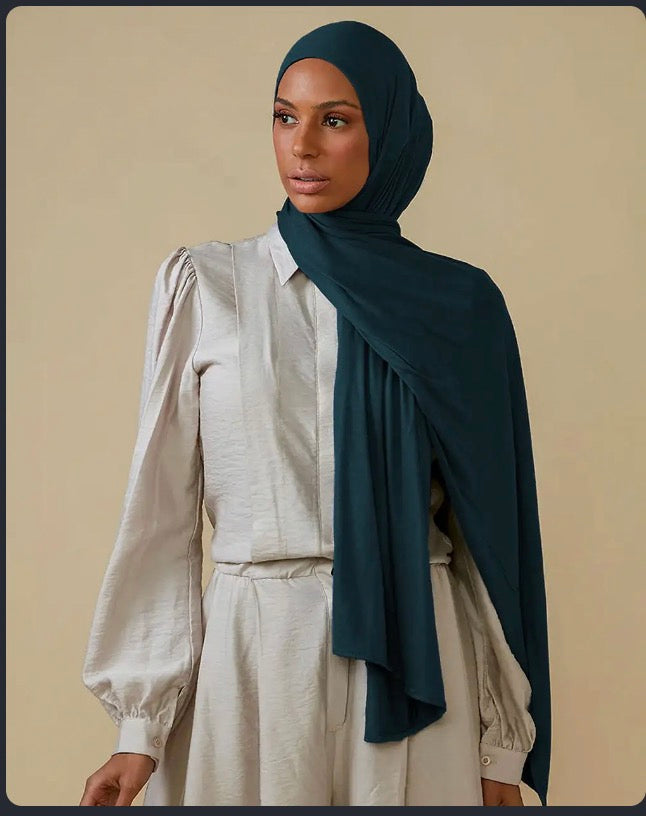 Quick Wrap Hijab with Satin Chiffon Long Scarf (One)
