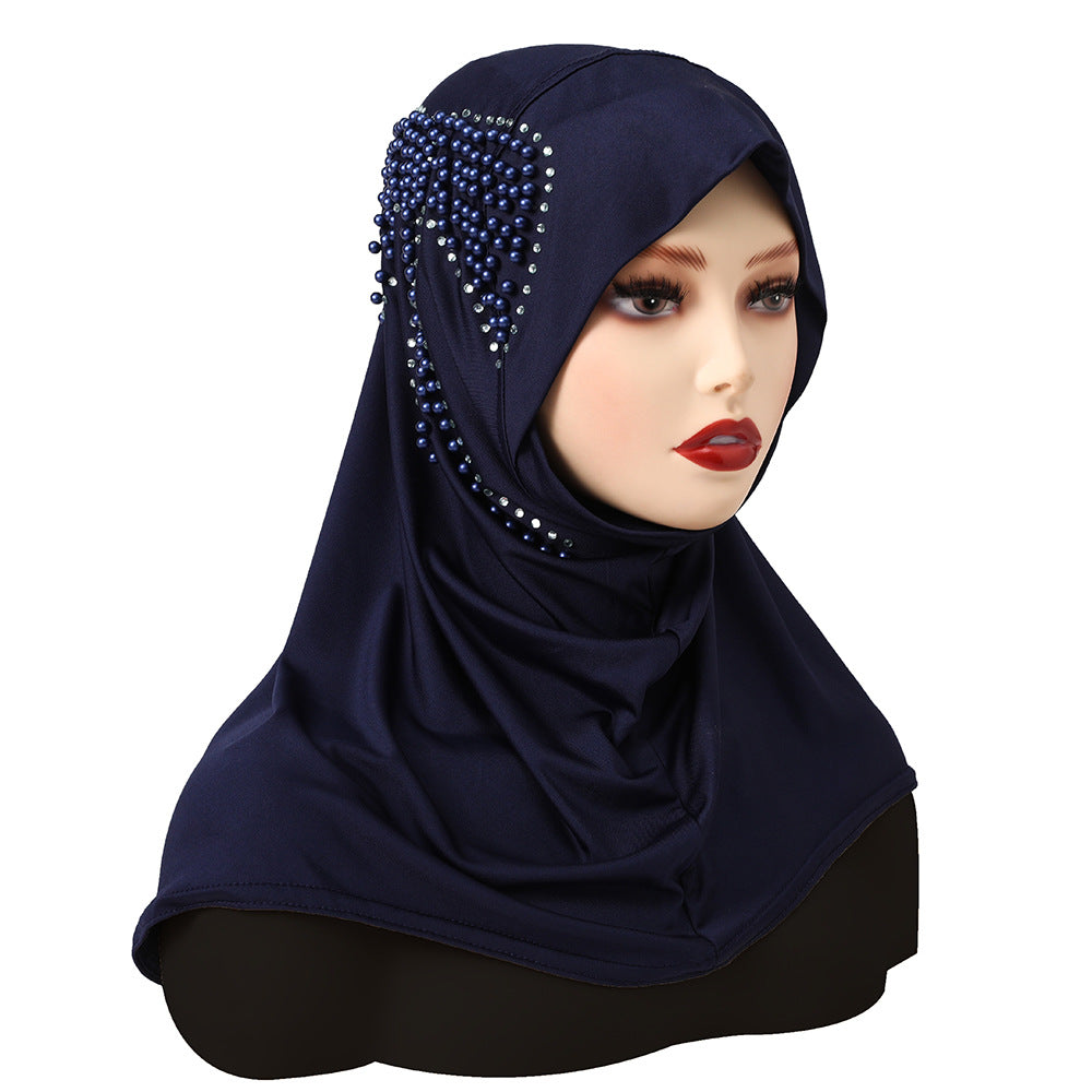 Solid Color Pearl Butterfly Bag Instant Hijab