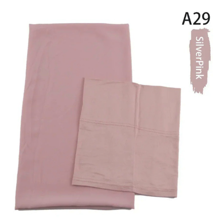 Chiffon Hijab Set with Matching Inner Caps (One Piece)