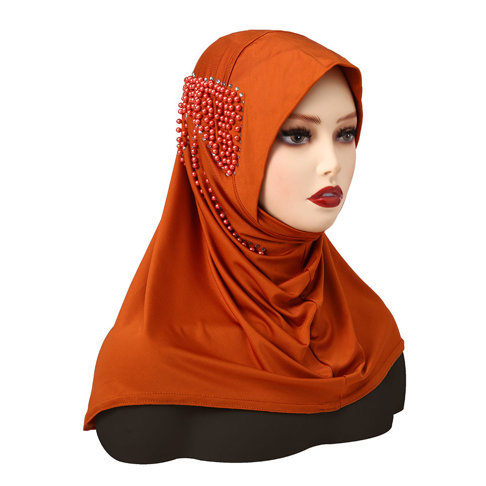 Solid Color Pearl Butterfly Bag Instant Hijab