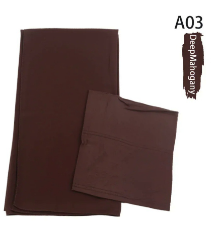 Chiffon Hijab Set with Matching Inner Caps (One Piece)