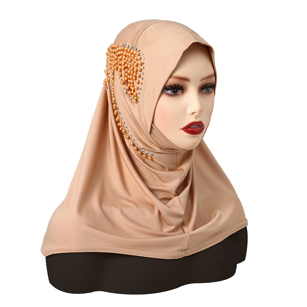 Solid Color Pearl Butterfly Bag Instant Hijab
