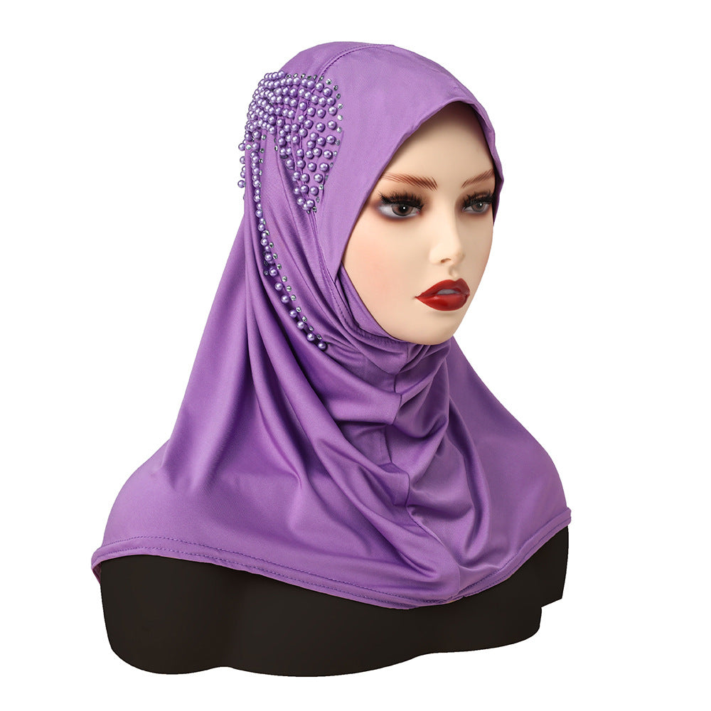 Solid Color Pearl Butterfly Bag Instant Hijab