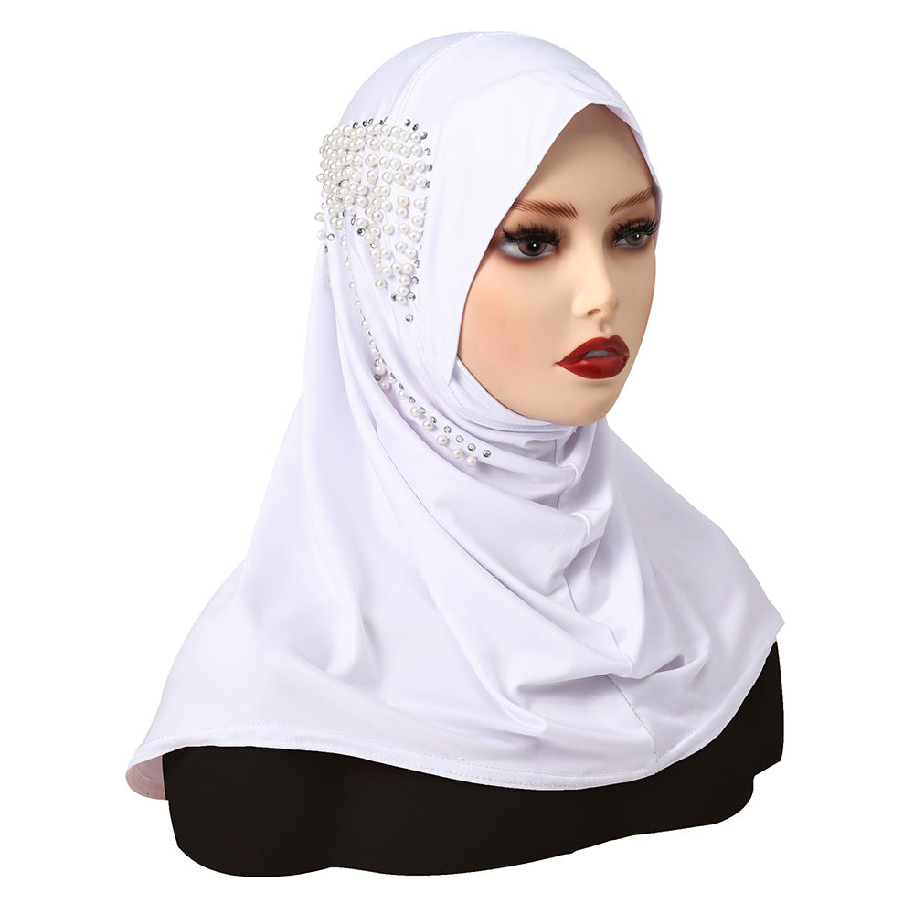Solid Color Pearl Butterfly Bag Instant Hijab